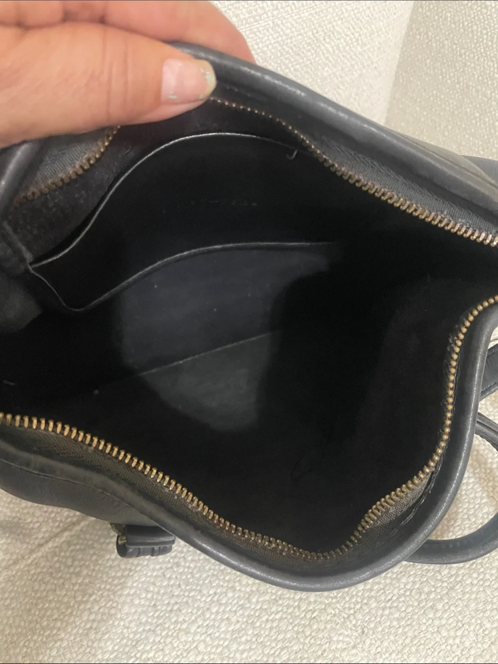 Coach Black Leather Double-Handle Satchel with Crossbody Strap